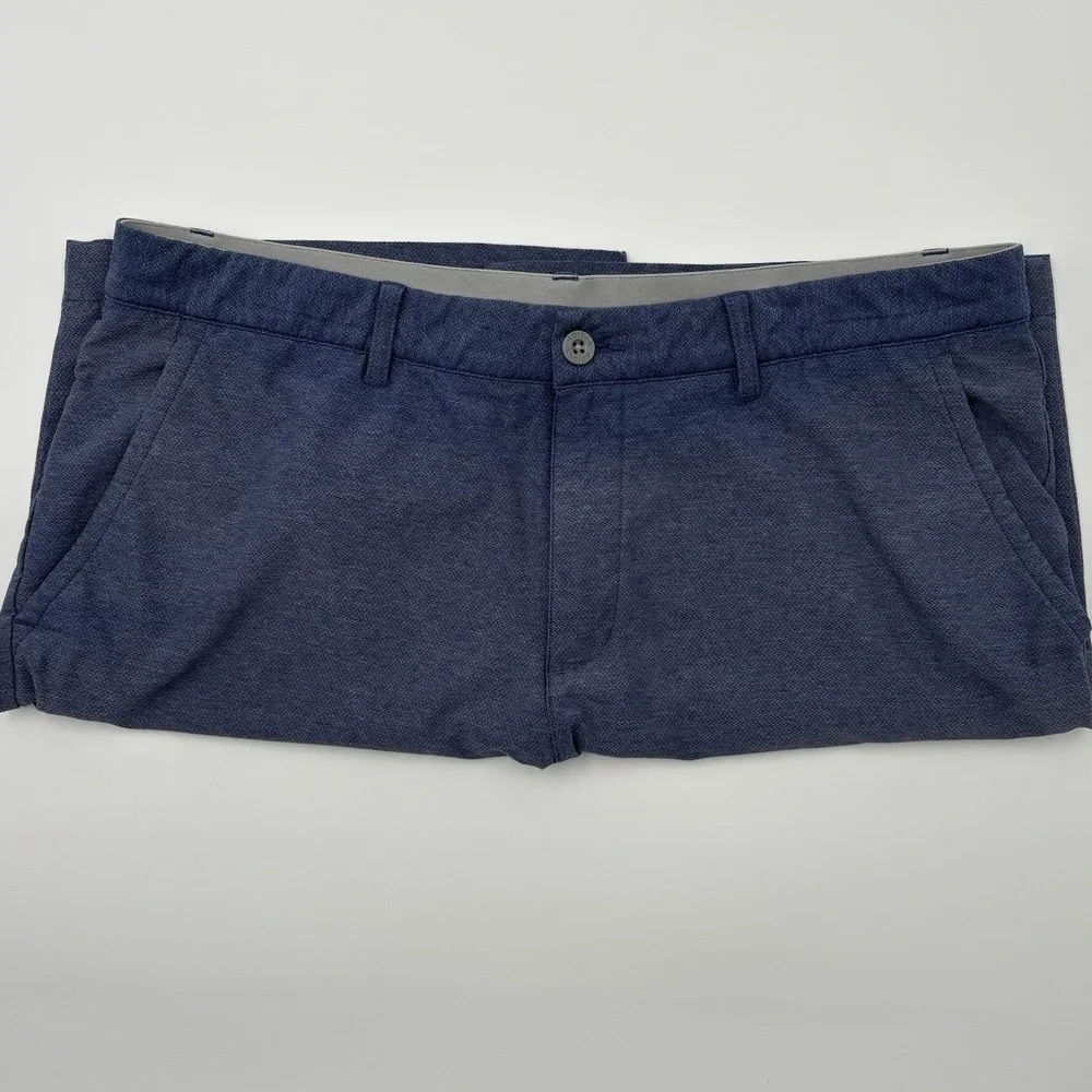 Adidas Ultimate365 Golf Shorts Men 36 Blue Crosshatch Textured Stretch